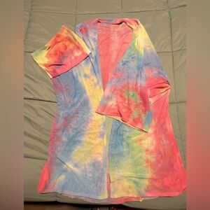 Hemish tie dye kimono